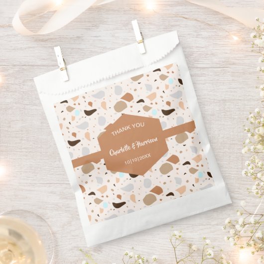 Sachets En Papier Terrazzo Abstrait Mariage moderne (Coupé)