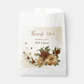 Sachets En Papier terre cuite rustique fleurie mariage (Devant)
