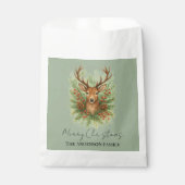 Sachets En Papier Tête de cerf de la forêt rustique avec feuillage d (Devant)