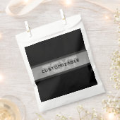 Sachets En Papier Texte en calques personnalisable moderne | Noir et (Coupé)