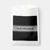 Sachets En Papier Texte en calques personnalisable moderne | Noir et (Devant)