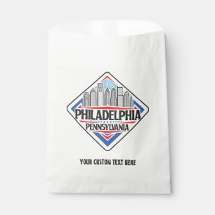 Sachets En Papier Texte personnalisé Philadelphie Pennsylvanie