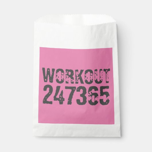 Sachets En Papier Texte usé et rayé Workout 247365 rose (Devant)