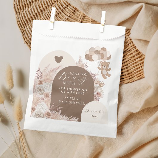 Sachets En Papier Thank You Beary Much Neutral Teddy Bear Boho