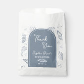 Sachets En Papier Thank You Dusty Blue Seashells Doodles  (Devant)