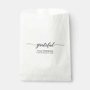 Sachets En Papier Thanksgiving   Grateful Elegant Script Holiday