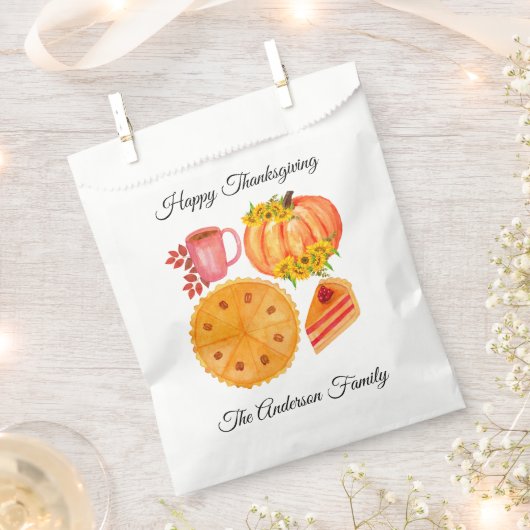 Sachets En Papier Thanksgiving Orange Citrouille tarte ami (Coupé)