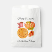 Sachets En Papier Thanksgiving Orange Citrouille tarte ami (Devant)