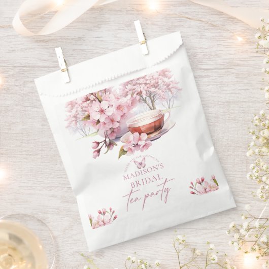 Sachets En Papier Thé nuptiale en fleurs de cerisier personnalisé (Coupé)