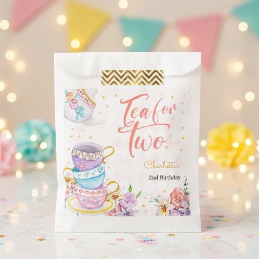 Sachets En Papier Thé pour deux, anniversaire de thé