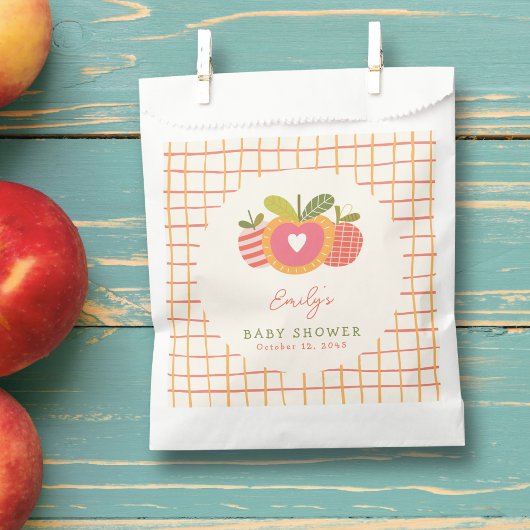 Sachets En Papier Thème Apple Whimsical Baby shower d'automne Orange