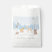 Sachets En Papier Thème baby shower Woodland | forêt d'hiver (Devant)