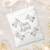 Sachets En Papier Thème Brown Floral Mariage (Coupé)