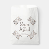 Sachets En Papier Thème Brown Floral Mariage (Devant)