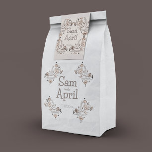 Sachets En Papier Thème Brown Floral Mariage