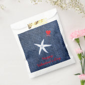 Sachets En Papier Thème côtier Saint-Valentin Coeur rouge & Starfish (Scellé)