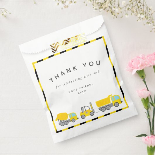 Sachets En Papier Thème de construction fête d'anniversaire (Scellé)