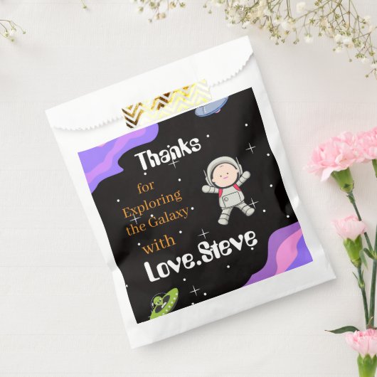 Sachets En Papier Thème de fête d'anniversaire dans l'espace (Scellé)