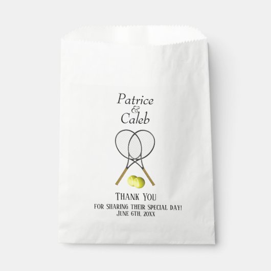 Sachets En Papier Thème de tennis Merci favori (Devant)