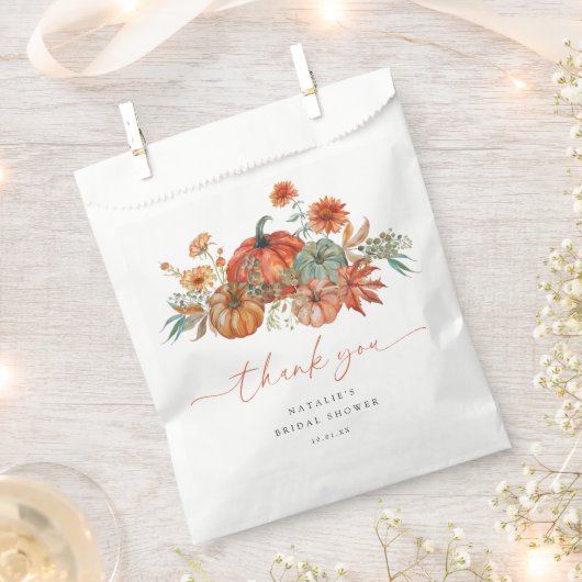 Sachets En Papier Thème Floral d'Automne pour une Mariée (Coupé)