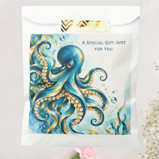 Sachets En Papier Thème Océan | Pieuvre | Fête d'anniversaire