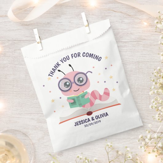 Sachets En Papier Thème Pink Bookworm (Coupé)