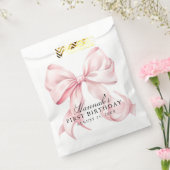 Sachets En Papier Thème Ruban Coquette Rose (Scellé)
