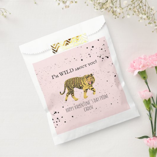 Sachets En Papier Tiger Wild À propos de vous Valentine Kids Classro (Scellé)