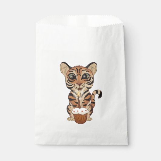 Sachets En Papier Tigre d'anniversaire (Devant)