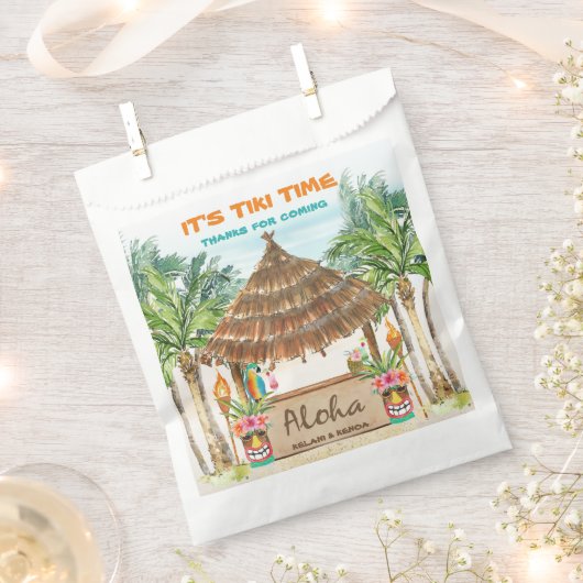 Sachets En Papier Tiki Luau | Plage tropicale (Coupé)