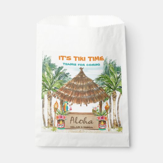 Sachets En Papier Tiki Luau | Plage tropicale (Devant)