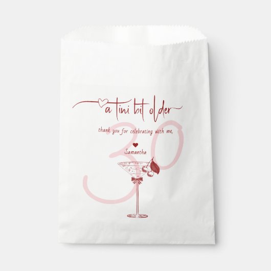 Sachets En Papier Tini Bit Ancienne Bow moderne Cherry Martini Anniv (Devant)