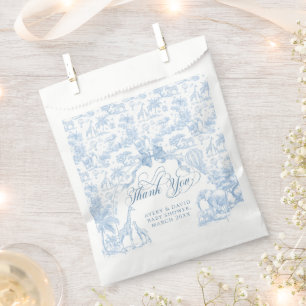 Sachets En Papier TOILE Bleu Safari animal bébé garçon douche