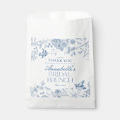 Sachets En Papier Toile Bleue De Jouy Floral Bridal Brunch Dessert (Devant)