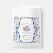 Sachets En Papier Toile bleue de jouy Tea Party Douche nuptiale (Devant)