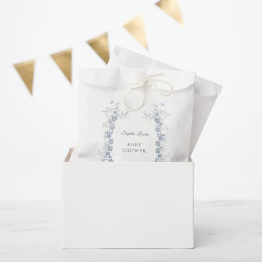Sachets En Papier Toile de Jouy Baby shower Blue Chinoiserie (Fête)