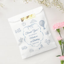 Toile De Jouy Blue Bow Birthday Party 