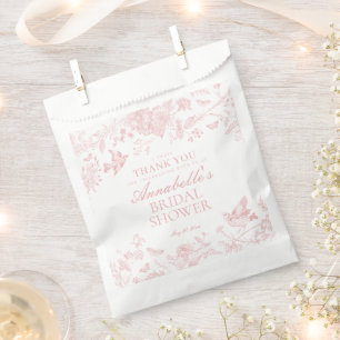 Sachets En Papier Toile Rose De Jouy Fête des mariées Florale Desser