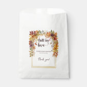 Sachets En Papier Tomber Amoureux Avec Bébé Automne Feuilles Douche (Devant)