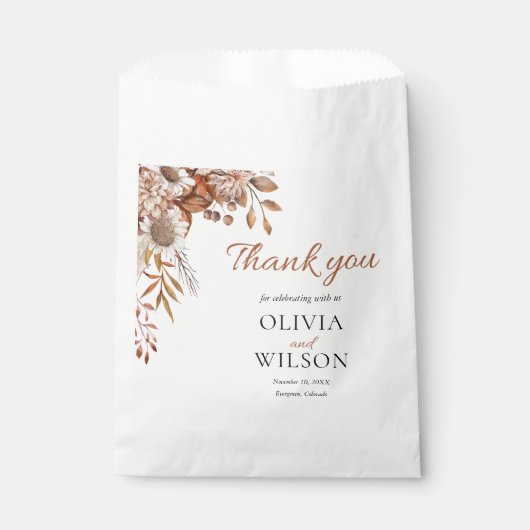 Sachets En Papier Tomber amoureux | Boho Flowers Mariage (Devant)