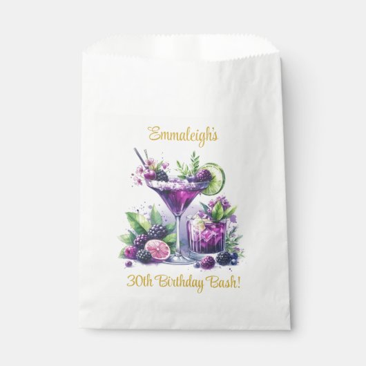 Sachets En Papier Tons de violet : Un Bassin d'Anniversaire Bleu-Vio (Devant)