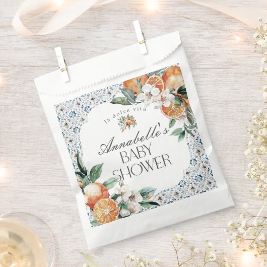 Sachets En Papier Toscane Carrelage Citrus Baby shower grec Dessert (Coupé)
