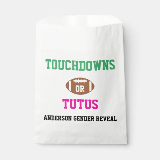 Sachets En Papier Touchdowns ou Tutus Genre Reveal (Devant)