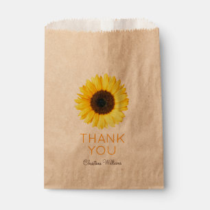 Sachets En Papier Tournesol Rustique Merci
