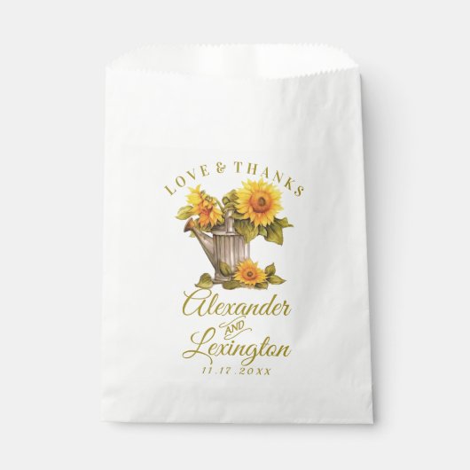 Sachets En Papier Tournesol Rustique thème mariage Favour sac | (Devant)