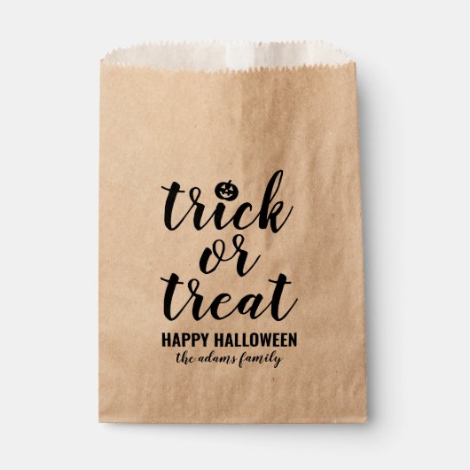 Sachets En Papier Trace ou traitement Script moderne Halloween perso (Devant)