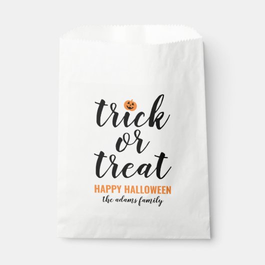 Sachets En Papier Trace ou traitement Script moderne Halloween perso (Devant)
