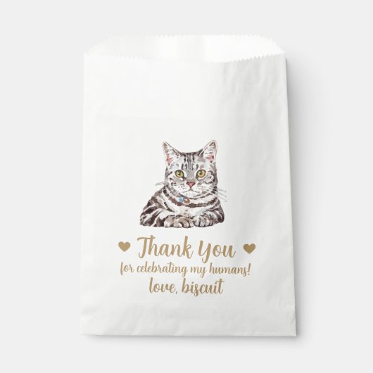 Sachets En Papier Traitement de chat Mariage Faveur Sac (Devant)