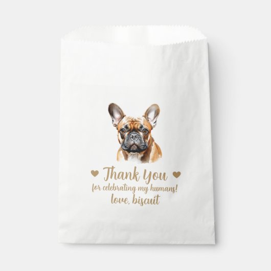 Sachets En Papier Traitement de chien Mariage Faveur Sac (Devant)