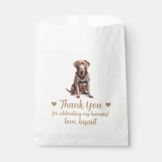 Sachets En Papier Traitement de chien Mariage Faveur Sac (Devant)